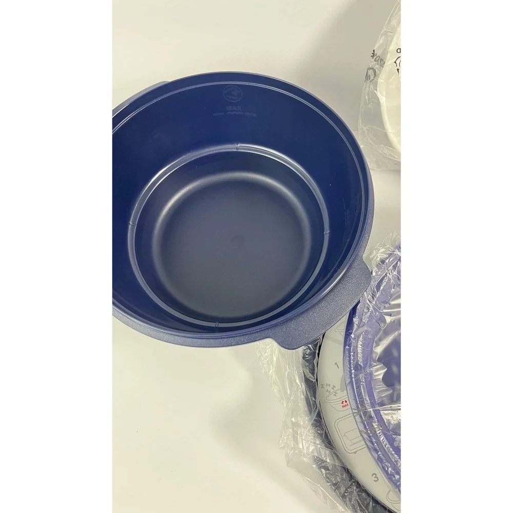 Tupperware Smart Multi-Cooker Microwave Steamer Cooker Cobalt Blue New Open Box